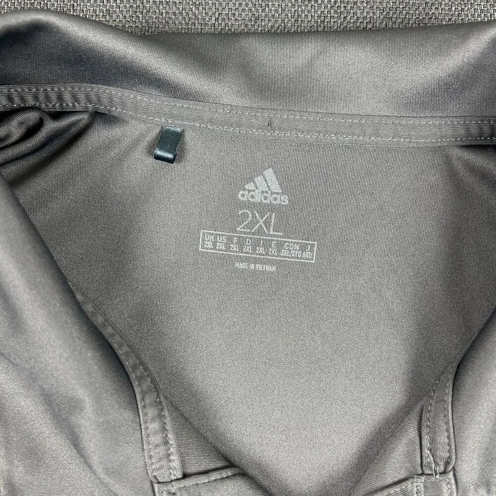 Adidas Golf Polo Mens 2XL Vizzy Hard Seltzer‎ Gray Striped